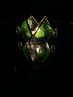 Load image into Gallery viewer, Rhombus Emerald Green Textured Glass Diya