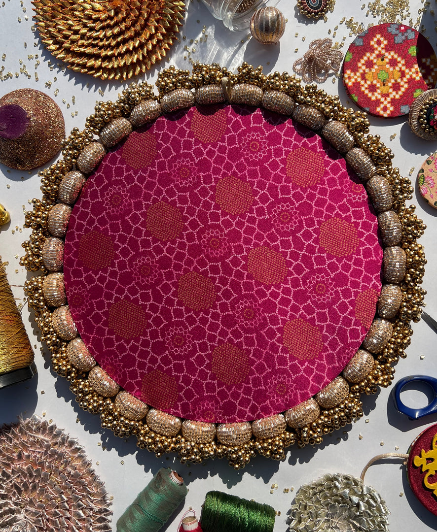 Rosie Rani Surajmukhi Bandhej + OG Inflorescence Divine Pichwai Rangoli- 10 inches basal diameter