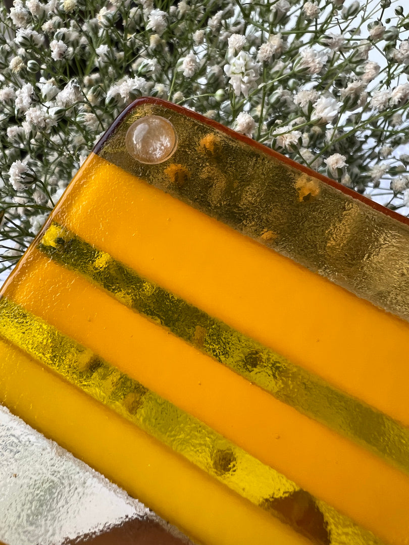 Yellow Mellow Fused Glass Coasters Coasters