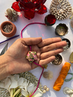 Load image into Gallery viewer, OG Inflorescence Divine Pichwai Plumeria Rakhi