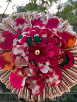 Load image into Gallery viewer, Pink Navratna Patola + Pastel Pistachio Inflorescence Divine Pichwai Trinket
