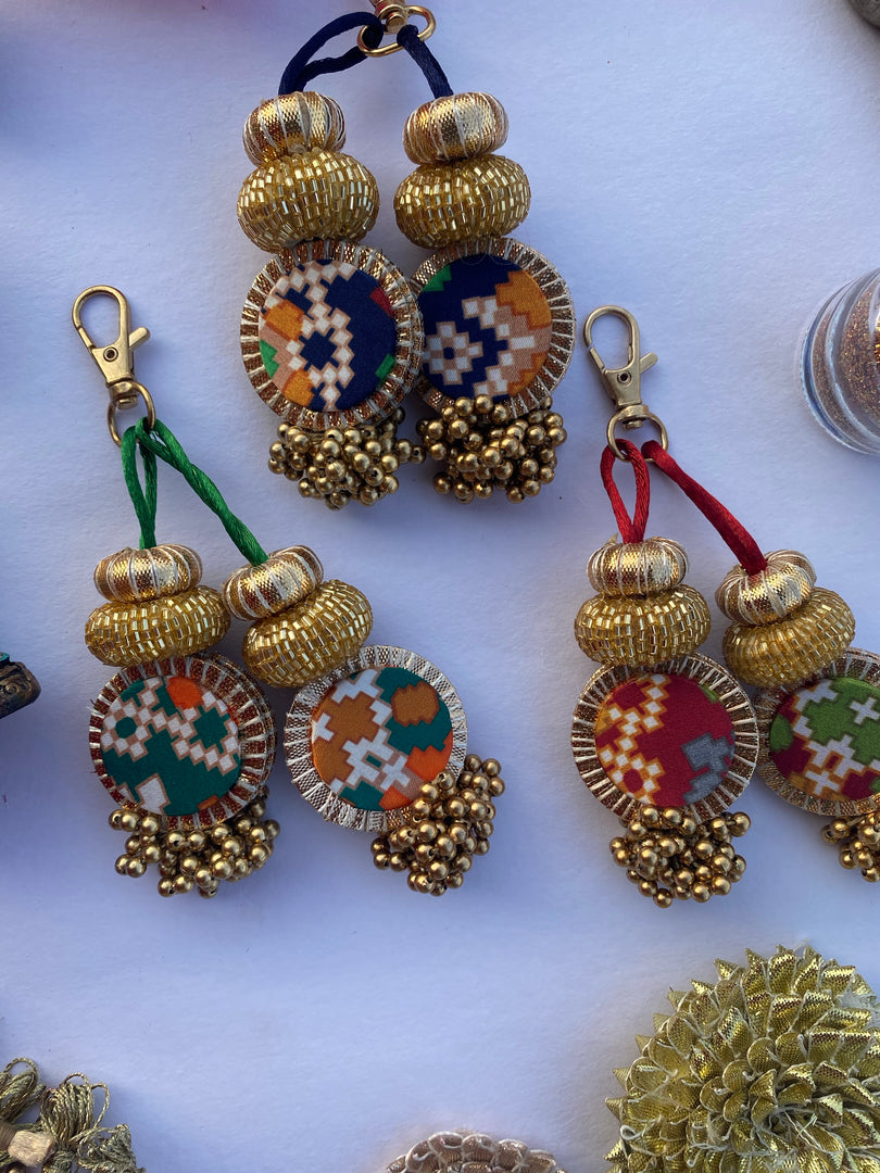 Patola print charms/key chain for gift set of 3