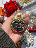 Load image into Gallery viewer, Bling Too Much Beaded Bottle Green Navratna Patola Mini Jar