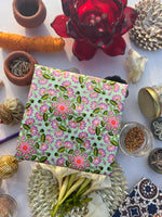 Load image into Gallery viewer, ADD ON: Pastel Pistachio Infloresence Divine Pichwai Mini Pouch