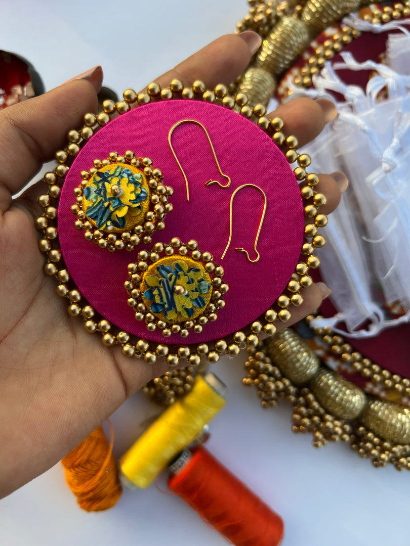 Pichwai & Pink Patola Enchanted Hoop Earrings for women