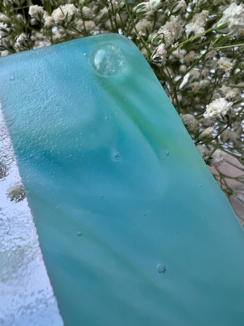 Ice Green & Clear Fused-Glass Coasters