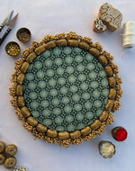 Load image into Gallery viewer, The Two-way Green Monochrome &amp; Burnt Pantone Intense Ajrakh Rangoli - IBHI
