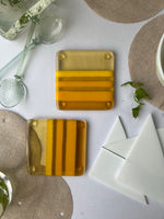 Load image into Gallery viewer, Yellow Mellow Fused Glass Coasters Coasters
