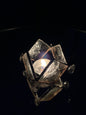 Rhombus Clear Glass Textured Diya