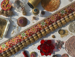 Load image into Gallery viewer, Frozen Maroon Navratna Patola &amp; OG Infloresence Divine Pichwai Toran
