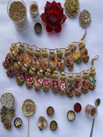 Load image into Gallery viewer, Pink and Golden Yellow Navratna Patola Glass Beaded Toran- Two Way