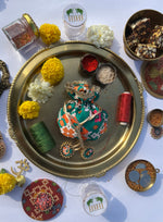 Load image into Gallery viewer, Bottle Green Navratna Patola Little Potli- शगुन wali