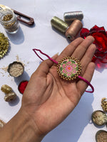 Load image into Gallery viewer, Inflorescence Divine Pichwai Male Beaded Rakhi