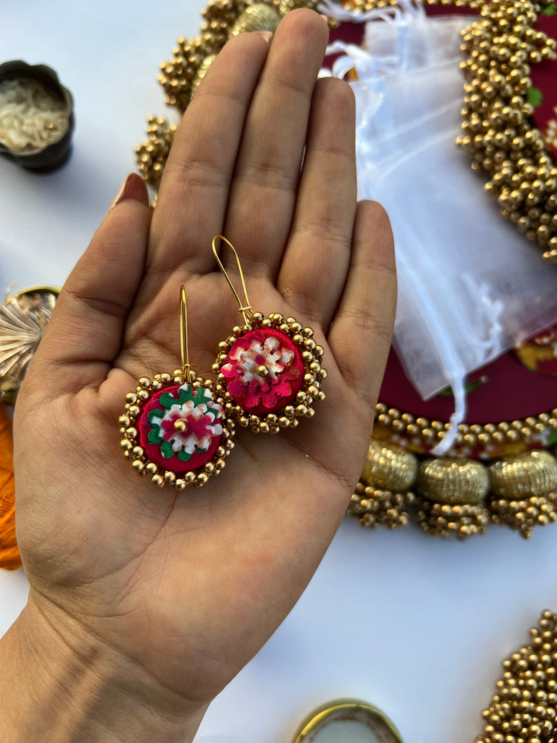  Pichwai & Pink Patola Enchanted Hoop Earrings for women