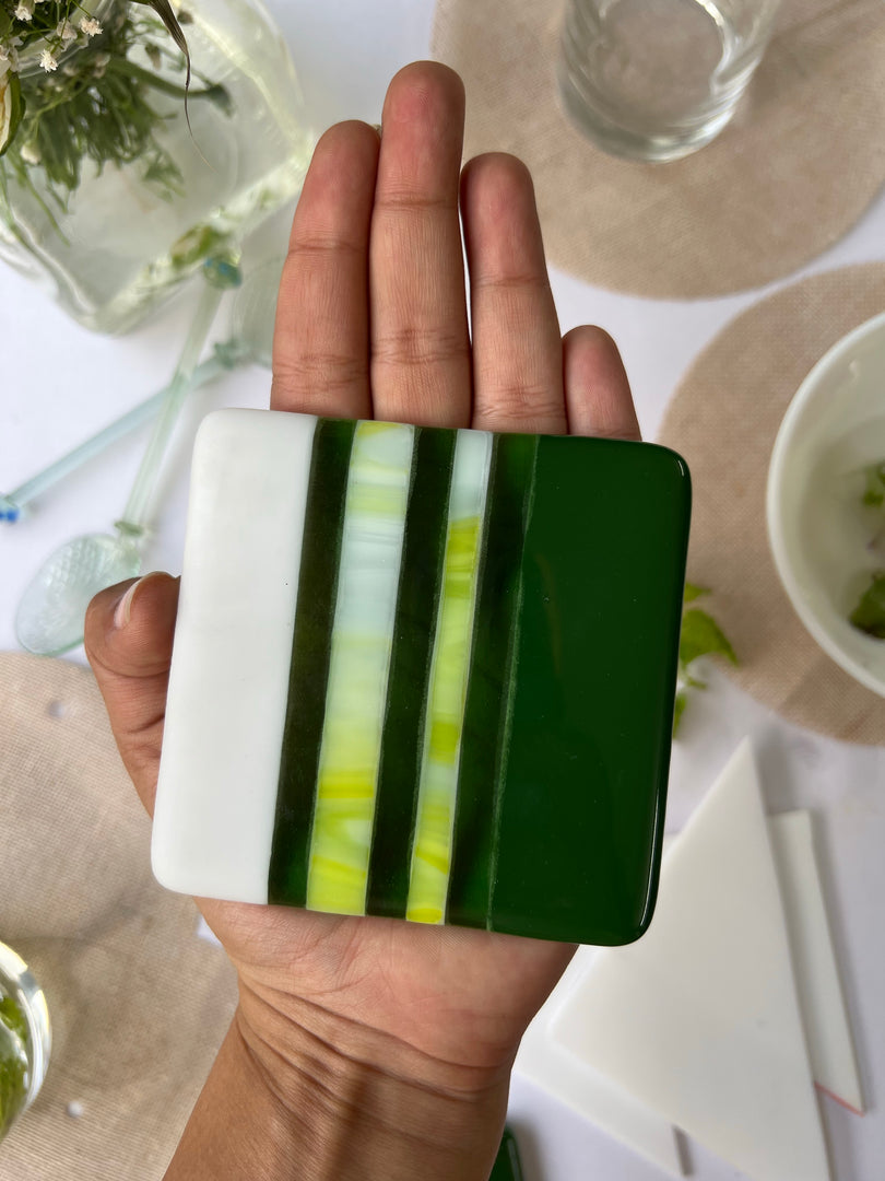 Virescently Fused Glass Coasters