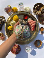 Load image into Gallery viewer, Pastel Pistachio Divine Pichwai Little Potli- शगुन wali