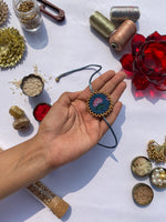Load image into Gallery viewer, Idiosyncratic Divine Pichwai Couple Rakhi Ensemble II
