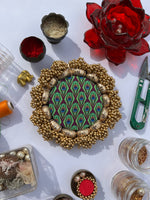 Load image into Gallery viewer, Mor Bani Thangat Kare &amp; Yellow Congruous Divine Pichwai Mini Pallet
