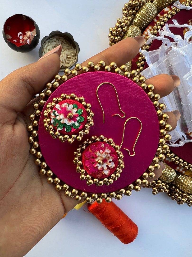 Pichwai & Pink Patola Enchanted Hoop Earrings for women